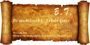 Brandeiszki Tibériusz névjegykártya
